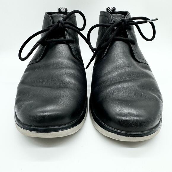 UGG Men's Freamon Grain Leather Desert Boots Black Size 9.5 Office Preppy Casual - Picture 6 of 12